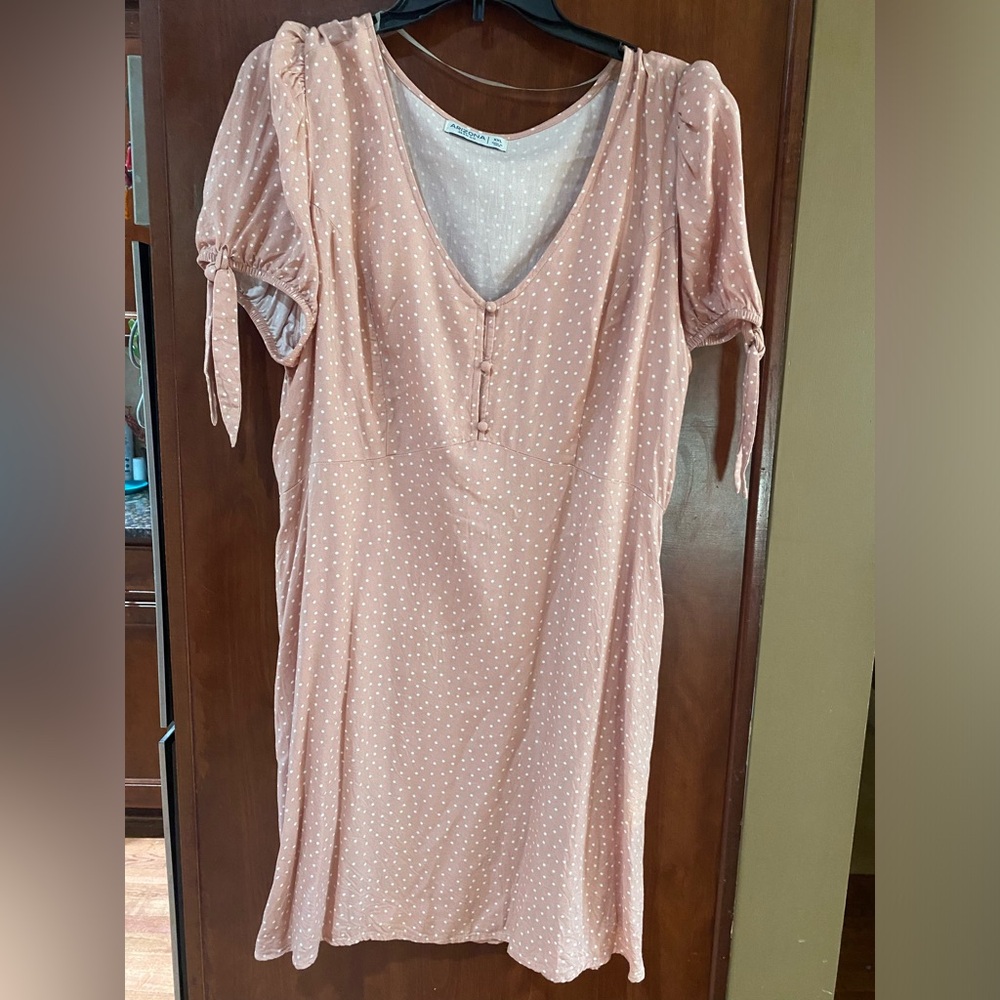 Arizona Jean Company Blush Pink Polka Dot Midi Dress